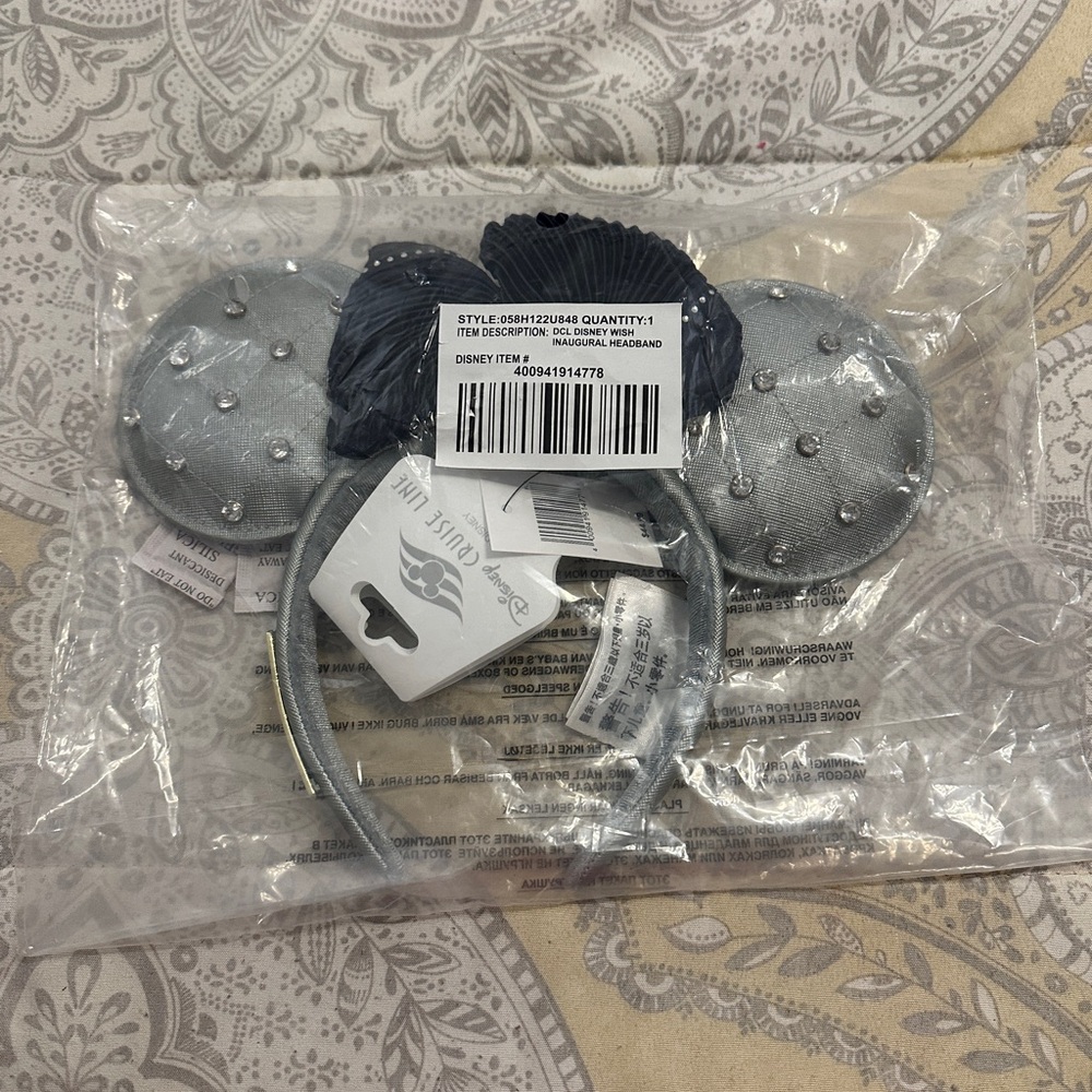 Disney Silver Minnie Mouse Ears Headband- DCL